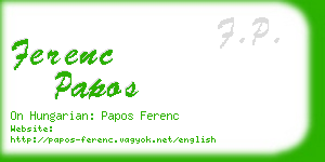 ferenc papos business card